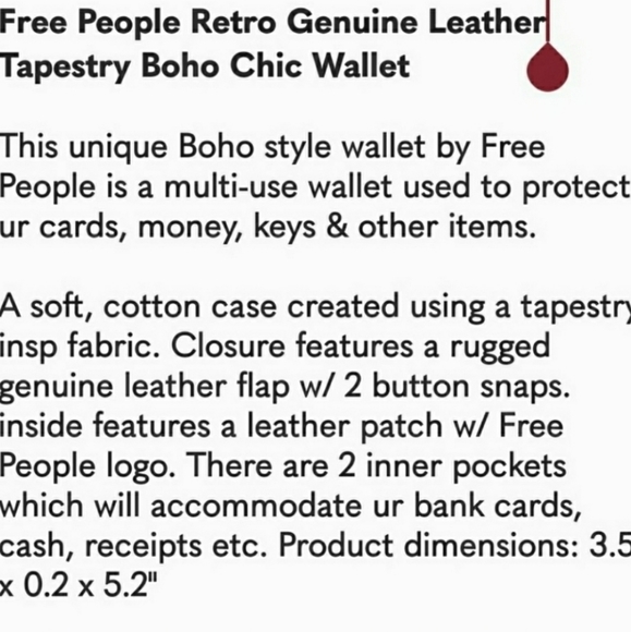 🐨 Free People Boho Embroidered Repurposed vtg banjara hippie Wallet card case - Picture 4 of 16
